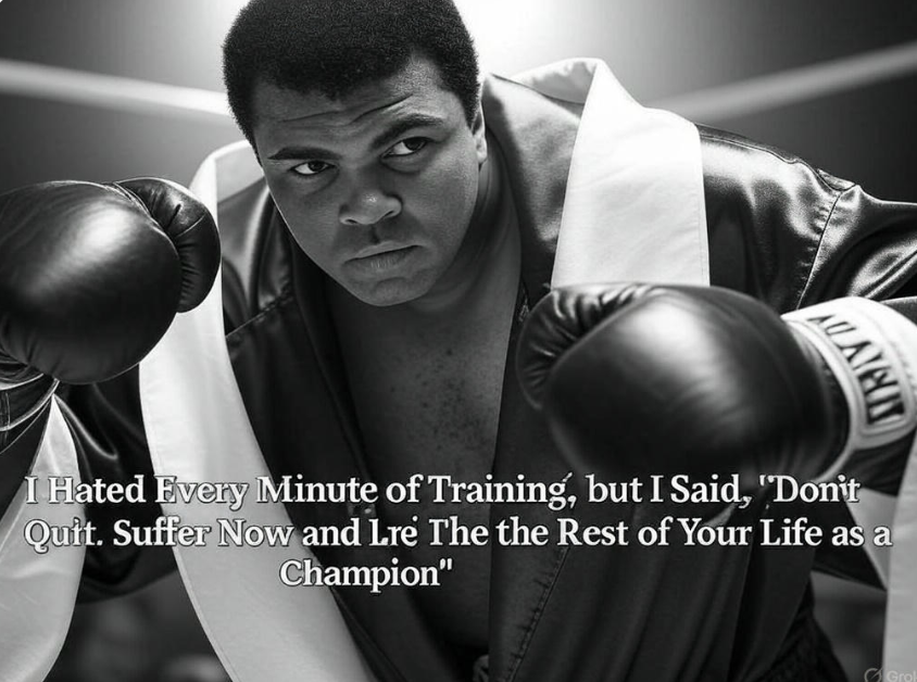 I Hated Every Minute of Training, but I Said, 'Don't Quit. Suffer Now and Live the Rest of Your Life as a Champion' exercise